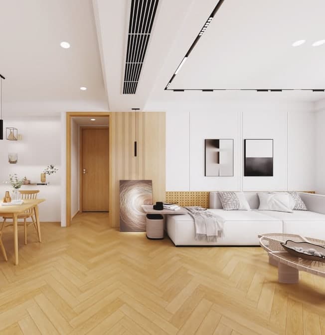 Stunning Herringbone Wooden Flooring