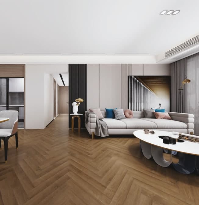 Stunning Herringbone Wooden Flooring