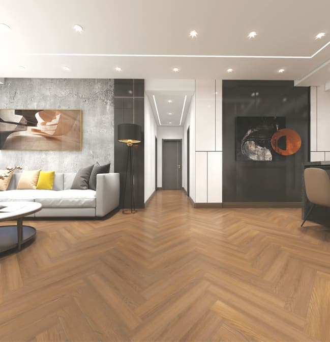 Stunning Herringbone Wooden Flooring