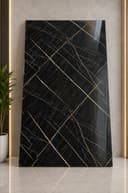 Black Nero Gold Marble UV Sheet | High Gloss PVC Wall Panel | 8 × 4 Feet