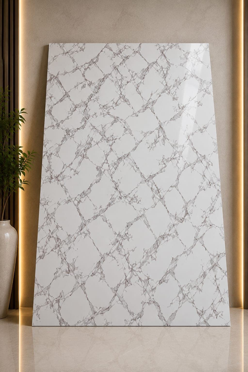 White Diamond Marble UV Sheet | Premium PVC Wall Panel | 8 × 4 Feet