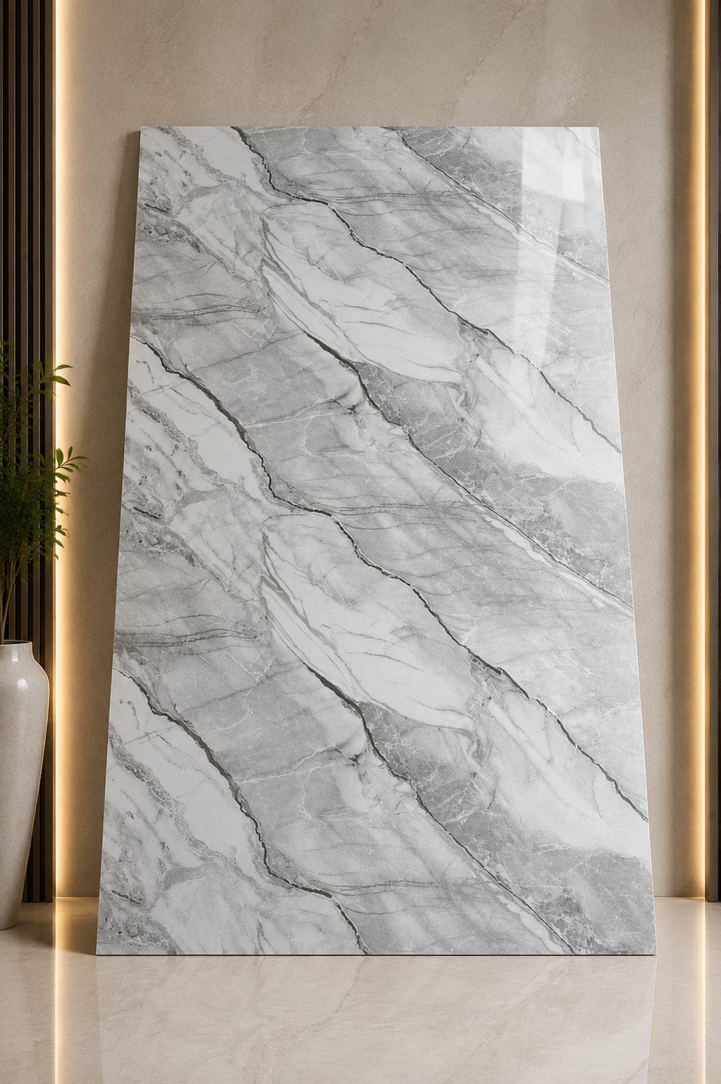 Silver Grey Marble UV Sheet | Premium PVC Wall Panel | 8 × 4 Feet
