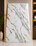 White Gold Calacatta Digital UV Marble Sheet | Premium PVC Wall Panel | 8 × 4 Feet