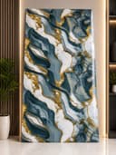 Blue Agate Self Adhesive UV Marble Sheet | Premium PVC Wall Panel | 10 × 4 Feet