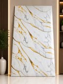White Gold Marble Self Adhesive UV Marble Sheet | Premium PVC Wall Sticker | 10 × 4 Feet