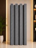 Premium WPC Wall Panel W20 | Charcoal Grey Fluted Wall Panel | 22mm–24mm
