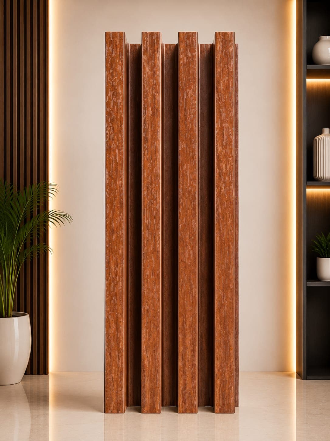 Teak Brown WPC Louver Panel |  Decorative Wall Panel