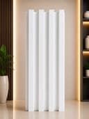White WPC Louver Panel |  Decorative Wall Panel | 9.5ft x 6 Inch