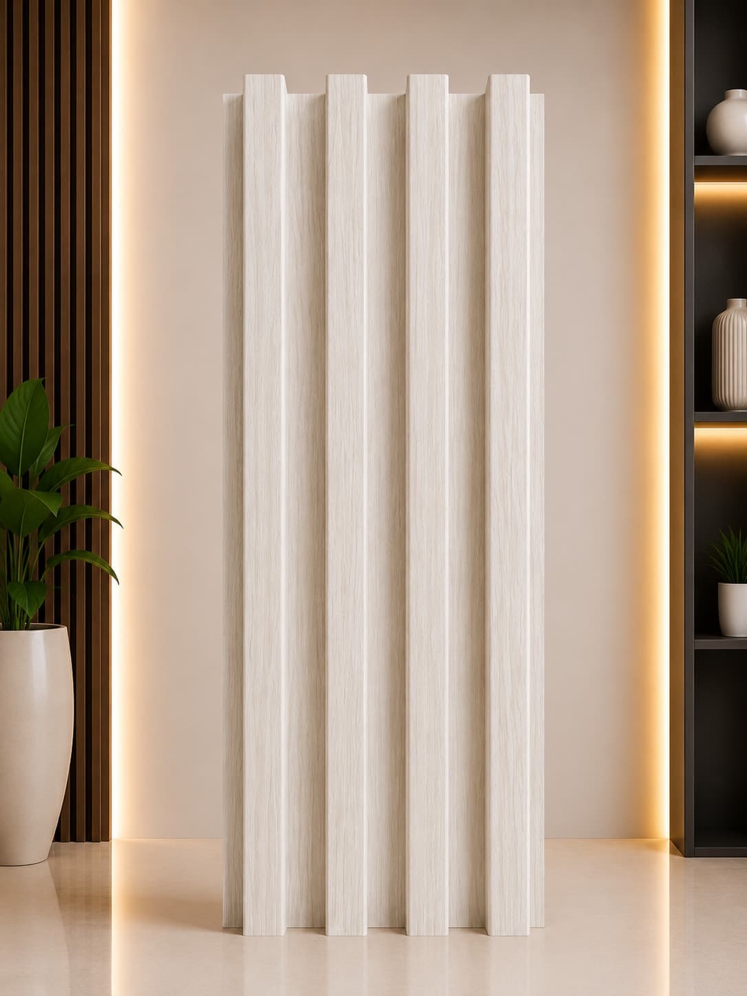 Light Oak WPC Louver Panel |  Thickness | 9.5ft x 6 Inch
