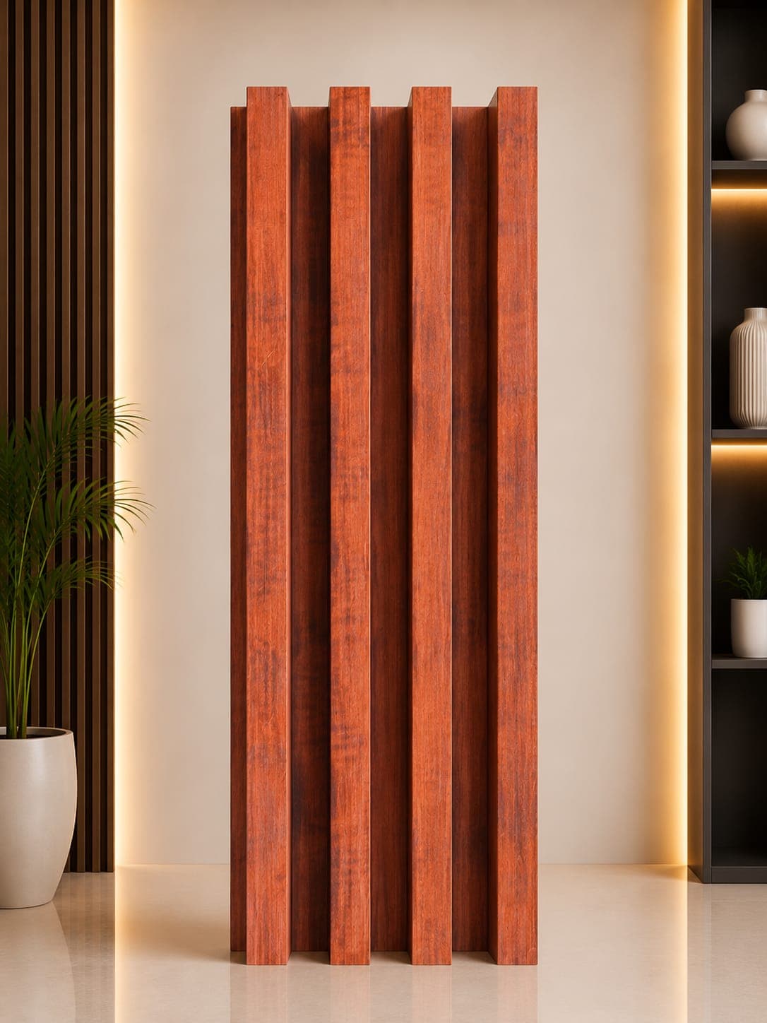 WPC Fluted Wall Panel W06 – Premium Walnut Finish 