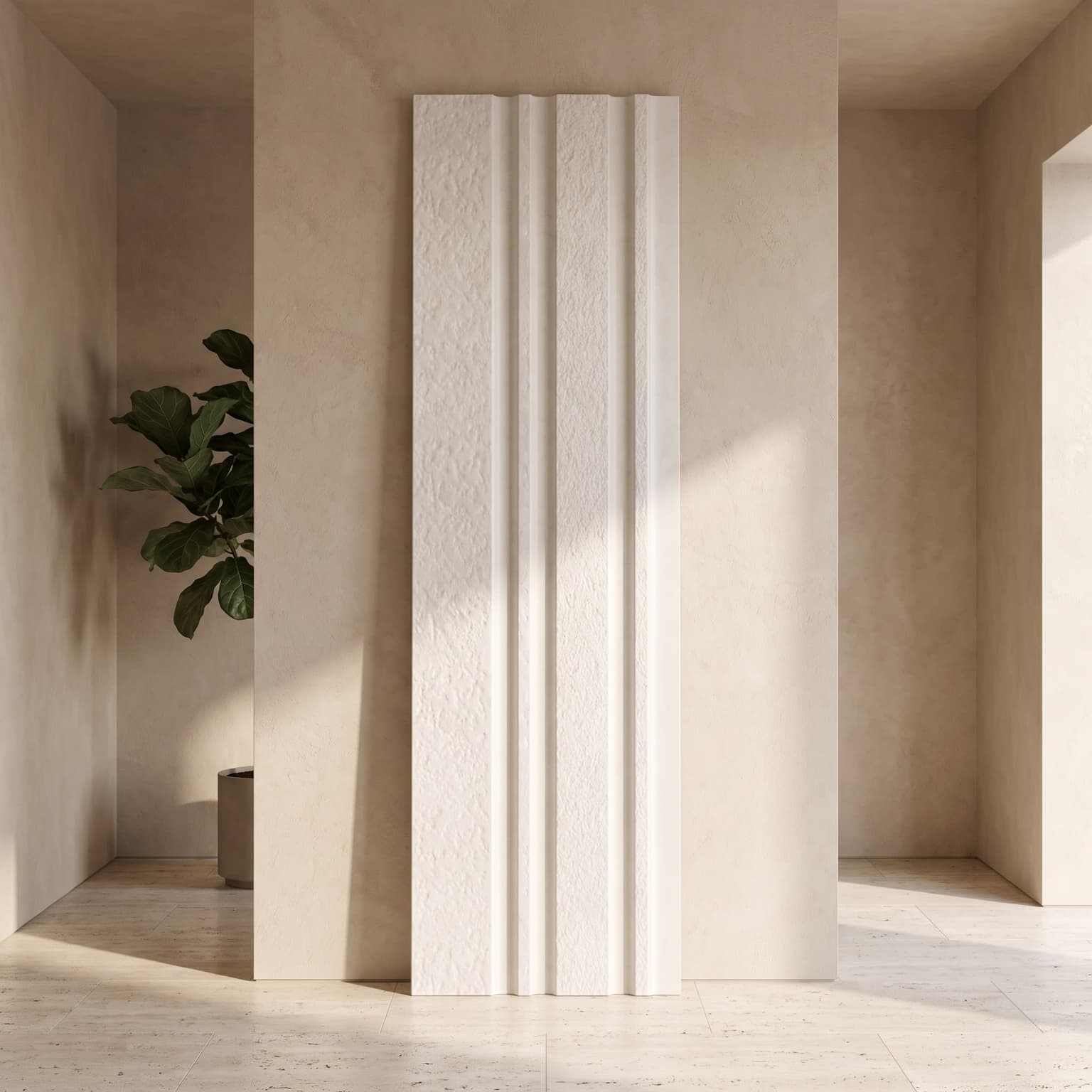 White Stone Texture Charcoal Wall Panel | 120 × 2900 mm