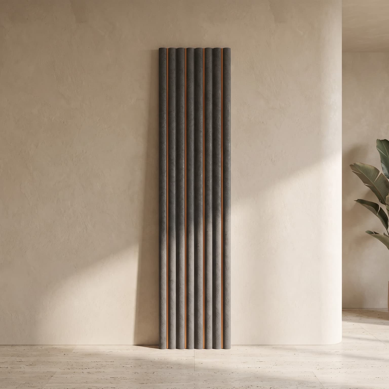 Stone Grey Fluted Charcoal Wall Panel | 120 × 2900 mm