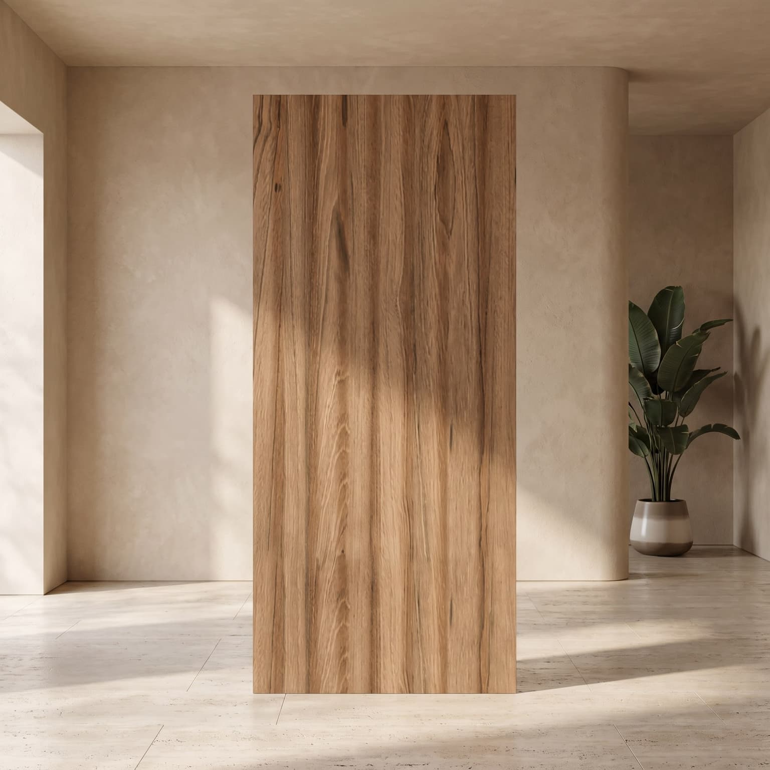 Natural Walnut Wood Grain Charcoal Wall Panel  120 × 2900 mm