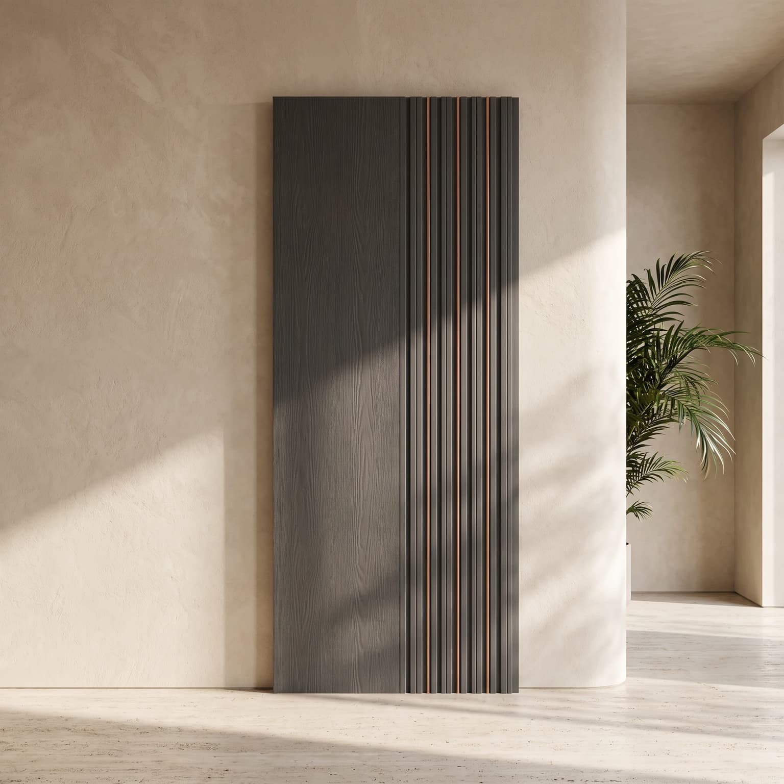 Dual Design Stone Grey Charcoal Wall Panel | 160 × 2900 mm