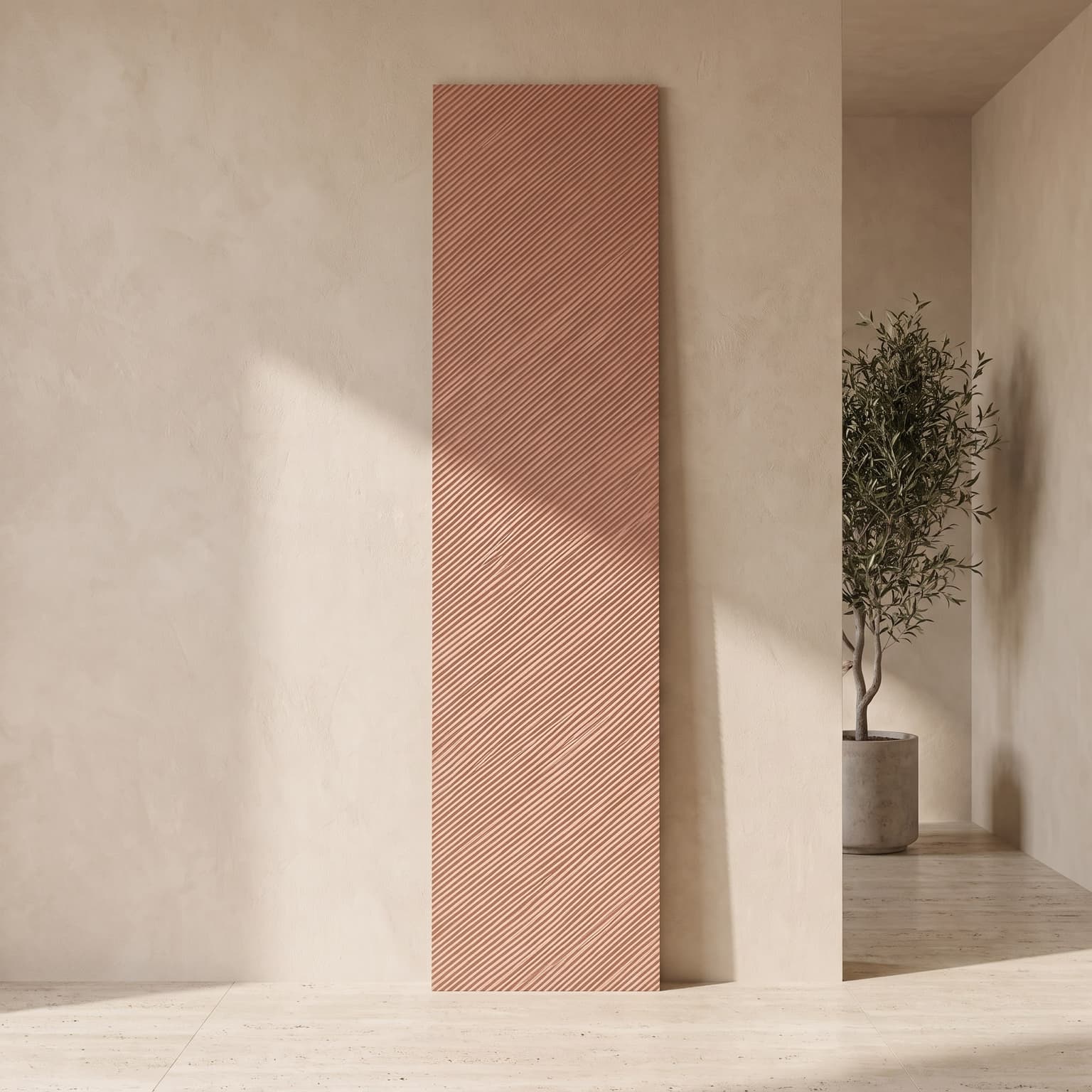 Rose Gold Textured Charcoal Wall Panel | 160 × 2900 mm