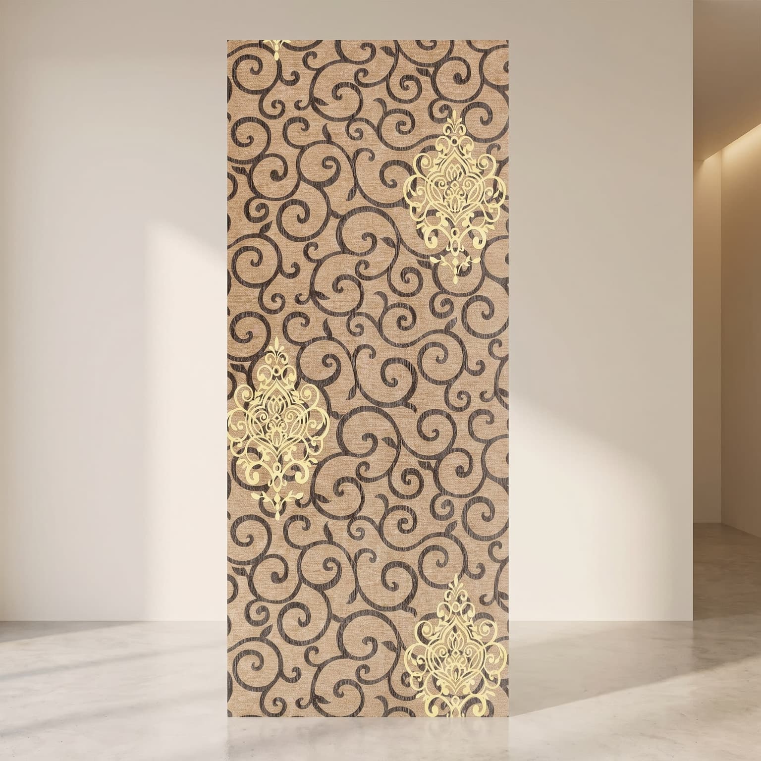 PVC Wall Panel – Royal Damask Scroll Designer Panel (10 ft × 10 in)