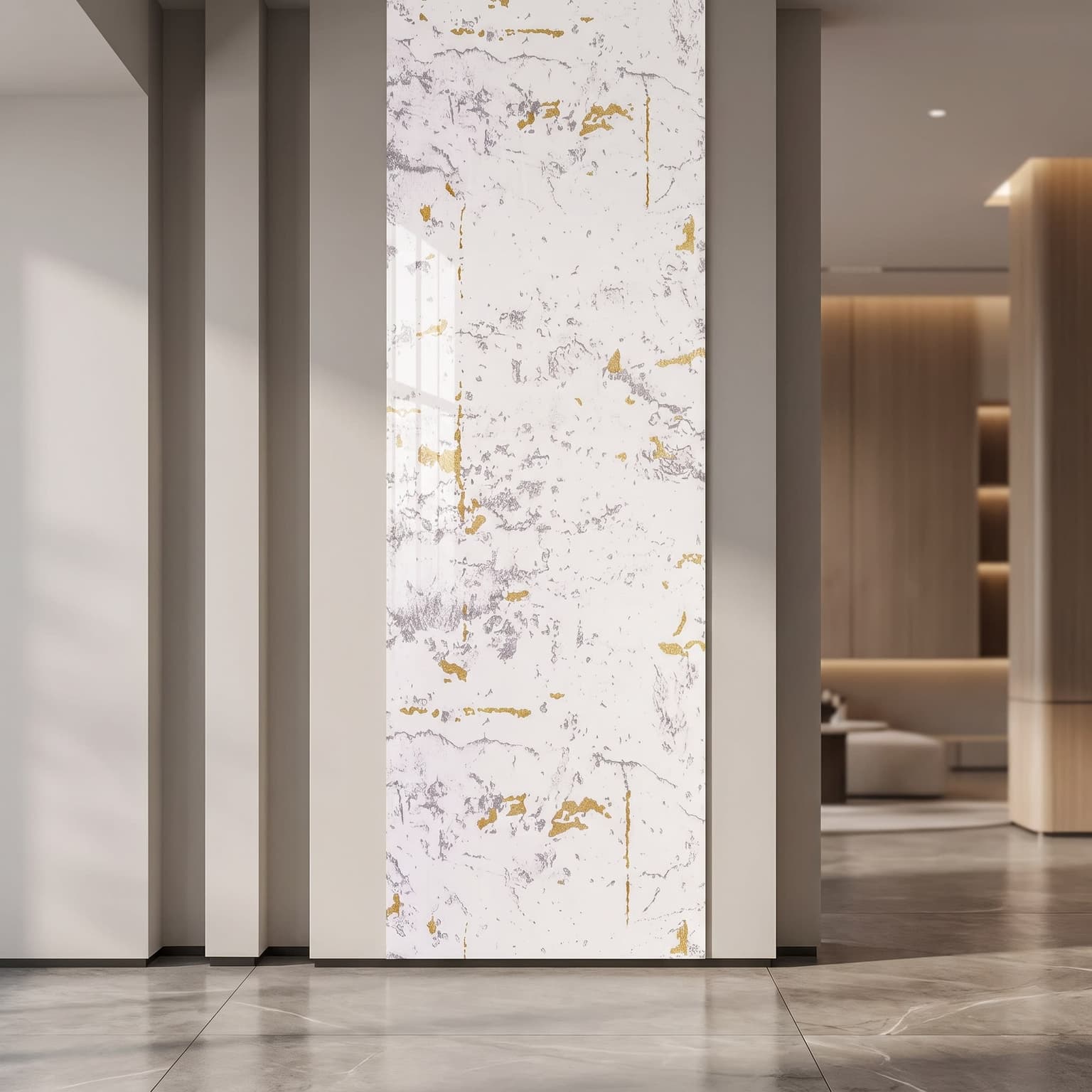 Super Heavy PVC Wall Panel | White Luxury Marble Designer Panel | 10 ft × 10 in