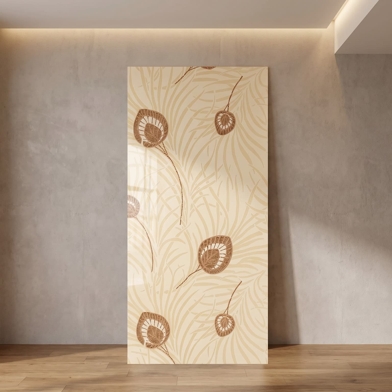 Super Heavy PVC Wall Panel  Tropical Leaf & Floral Designer Panel  10 ft × 10 in