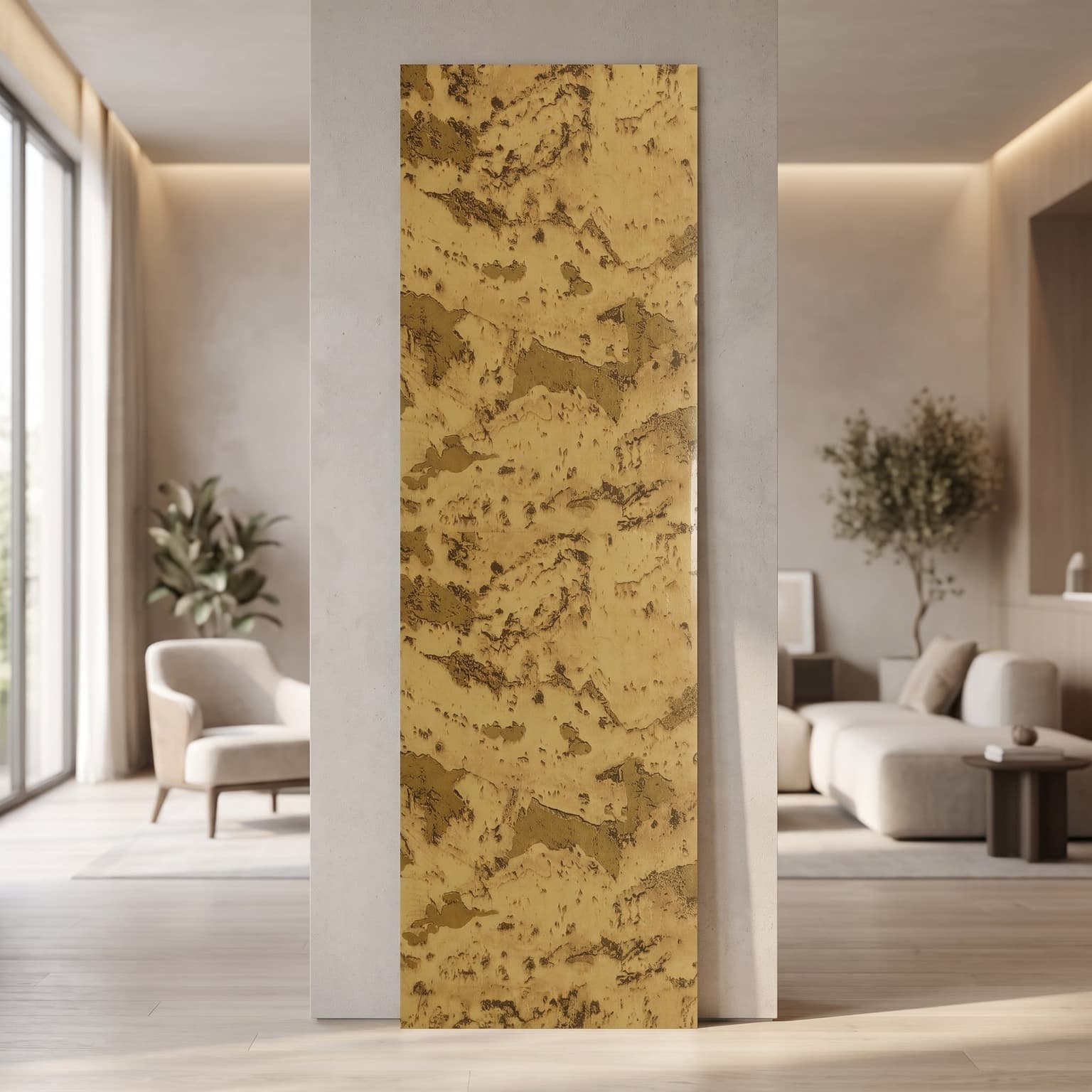 Super Heavy PVC Wall Panel  Natural Cork Stone Texture Designer Panel  10 ft × 10 in