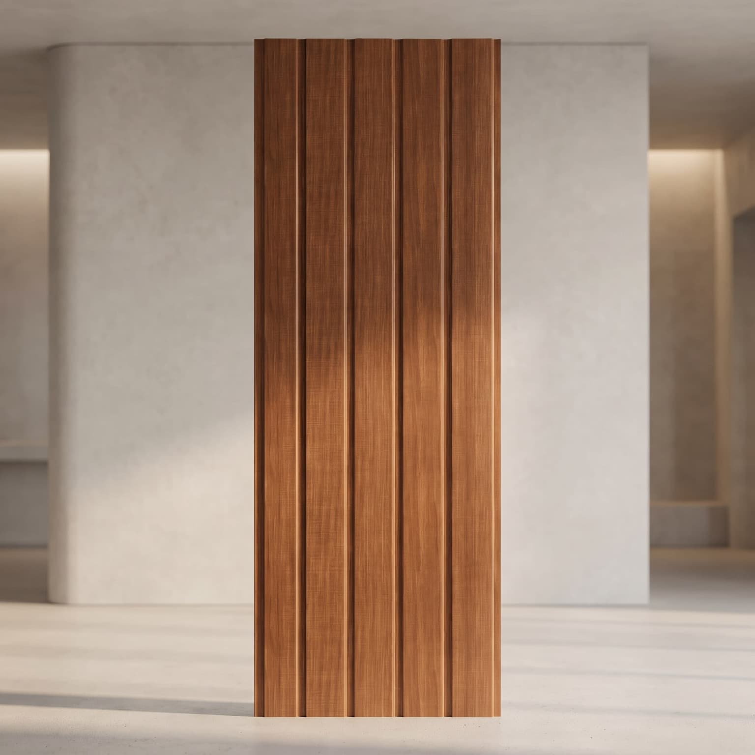 PVC Ceiling Panel | Walnut Wood Groove Design | 10 ft × 10 inch