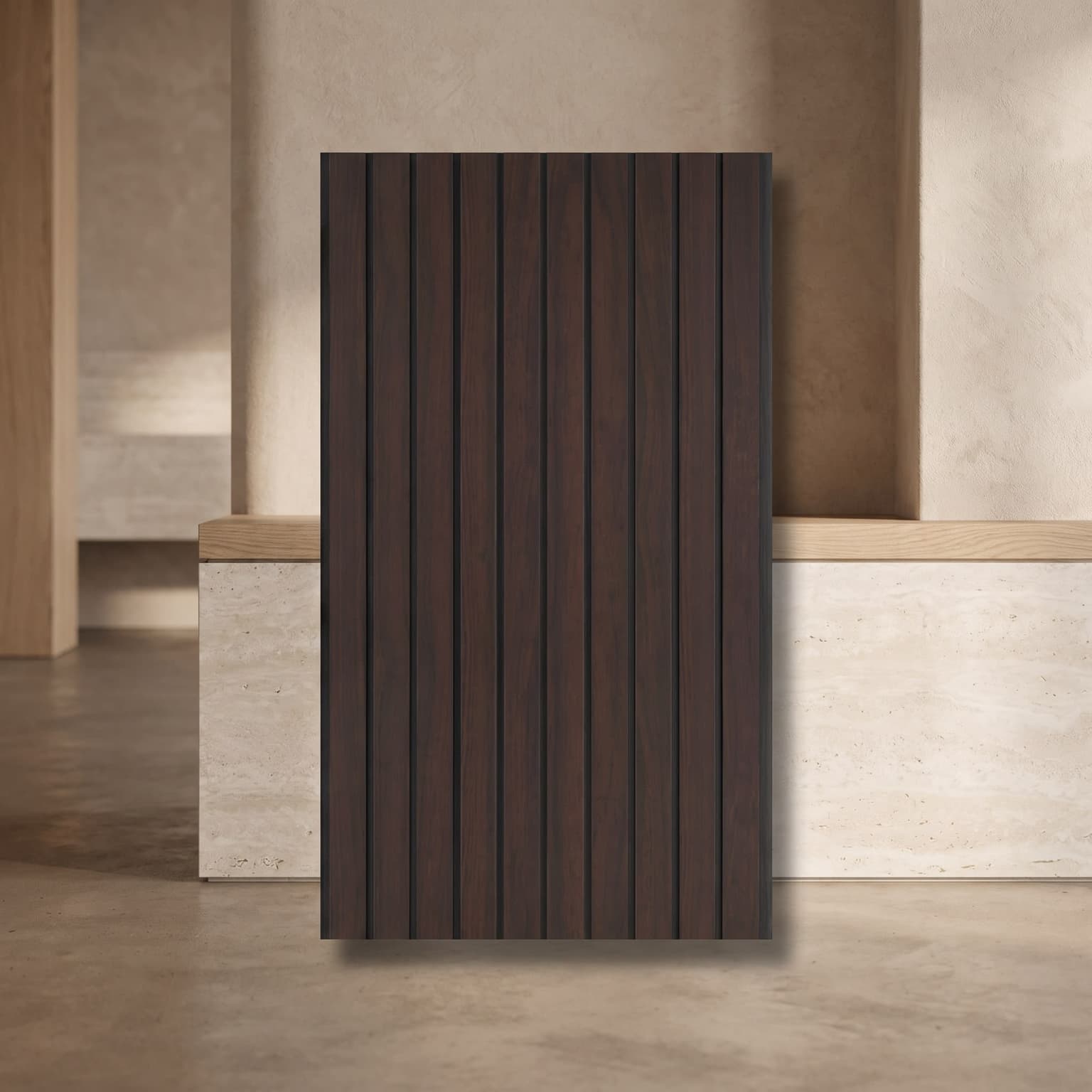 Dark Walnut Premium PVC Fluted Wall Panel