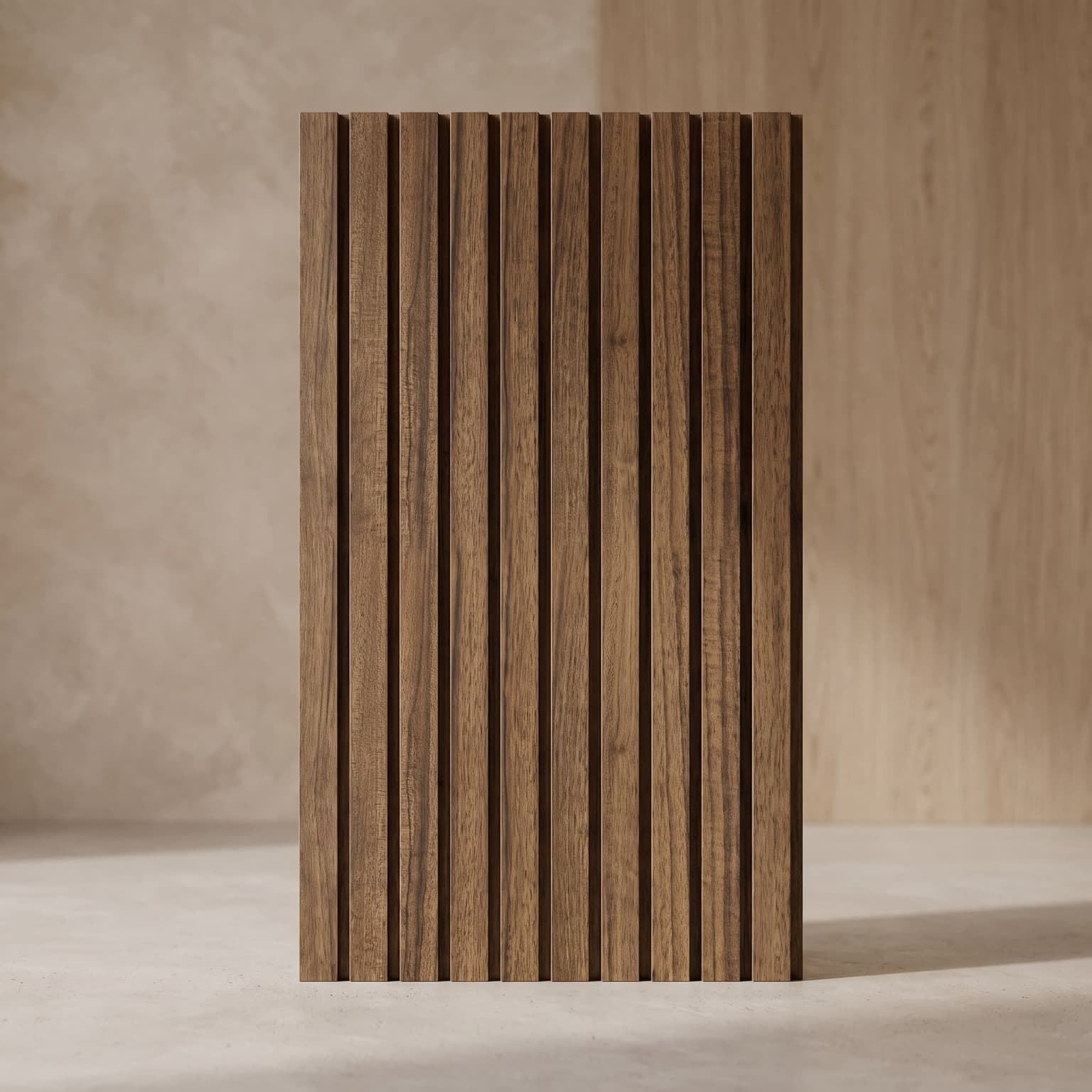 Classic Walnut PVC Fluted Wall Panel | 10 Feet × 1 Foot | FLT-52