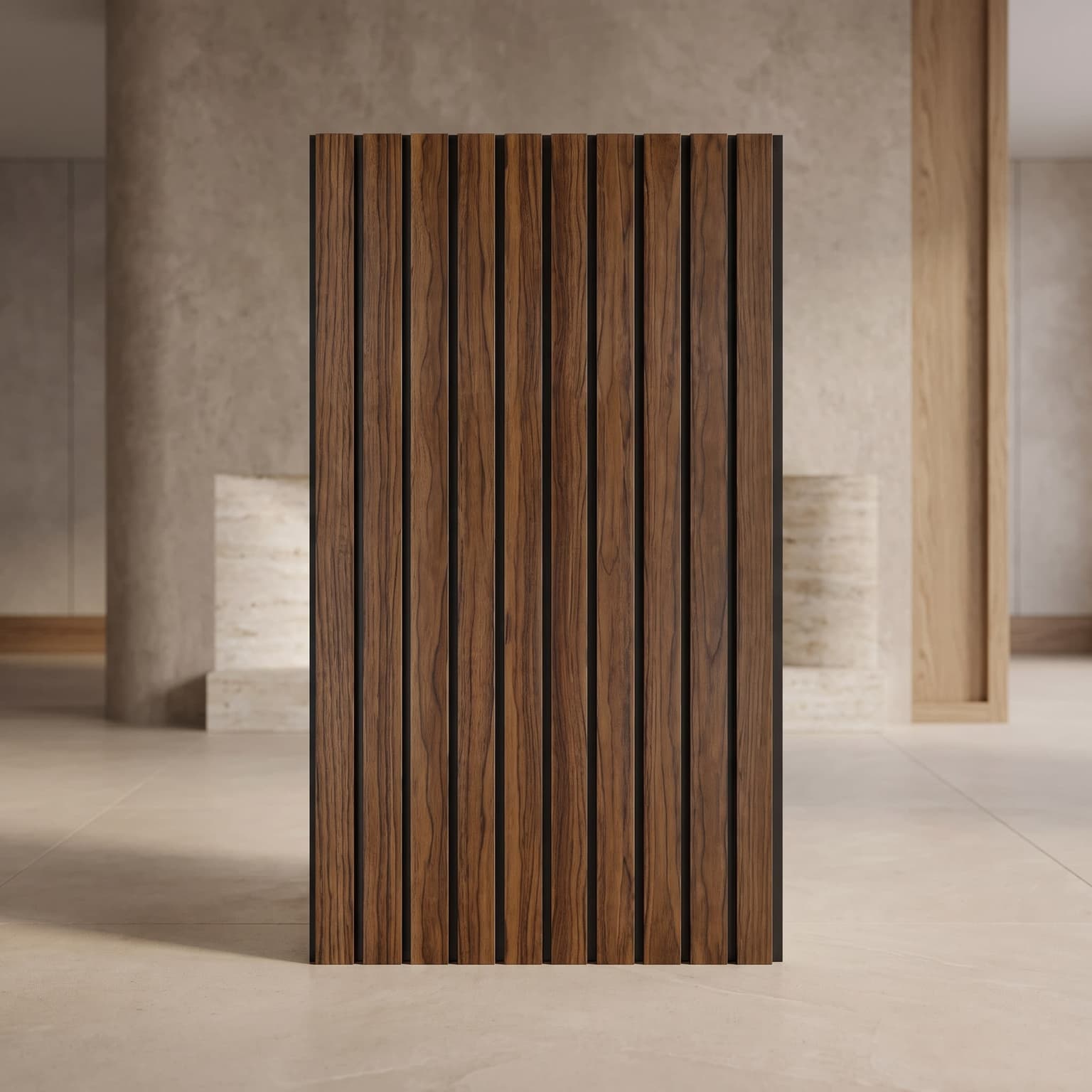 Classic Teak PVC Fluted Wall Panel | 10 Feet × 1 Foot | FLT-62