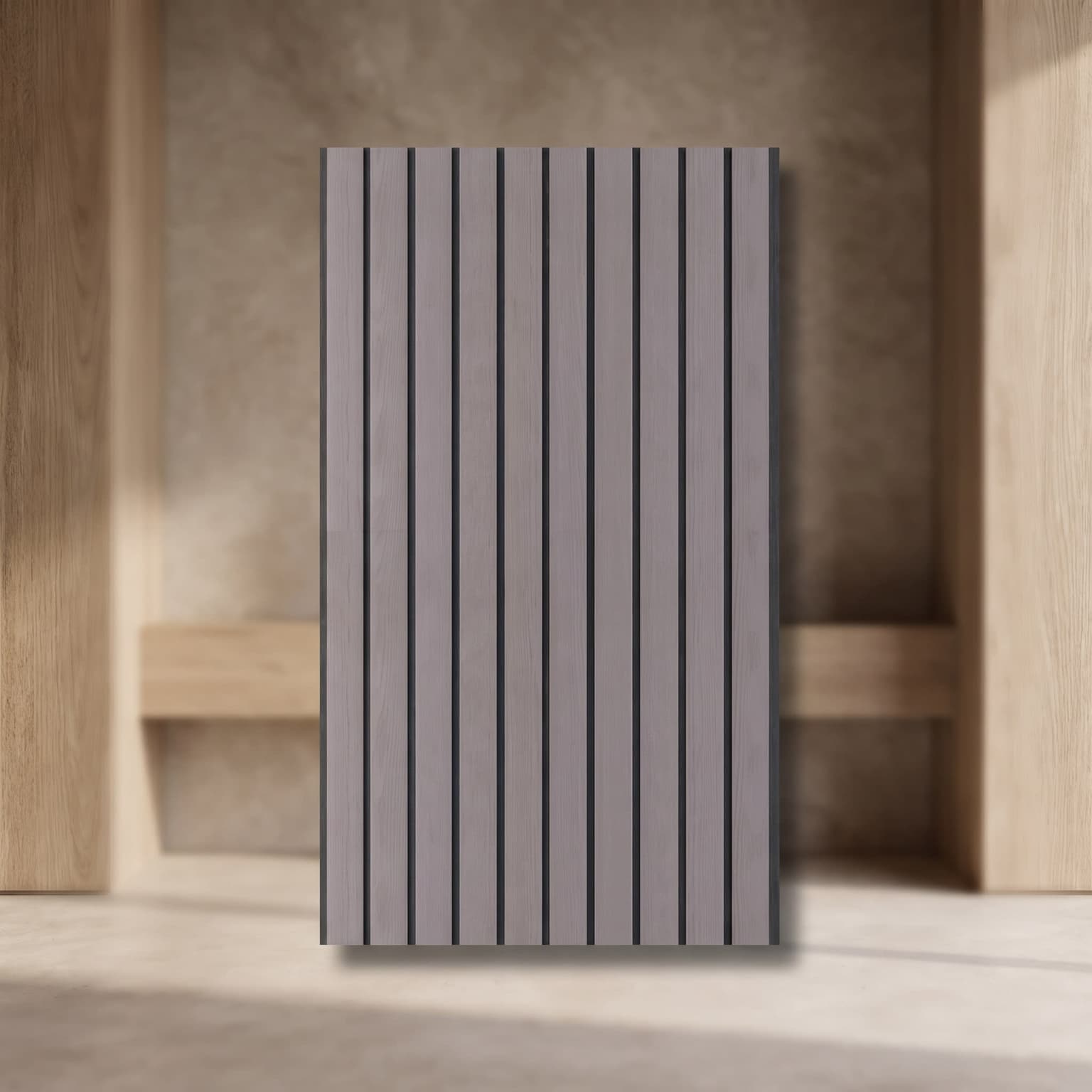 Silver Grey PVC Fluted Wall Panel | 10 Feet × 1 Foot | FLT-63