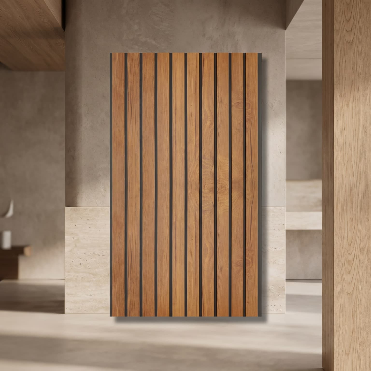 Golden Oak PVC Fluted Wall Panel | 10 Feet × 1 Foot | FLT-64