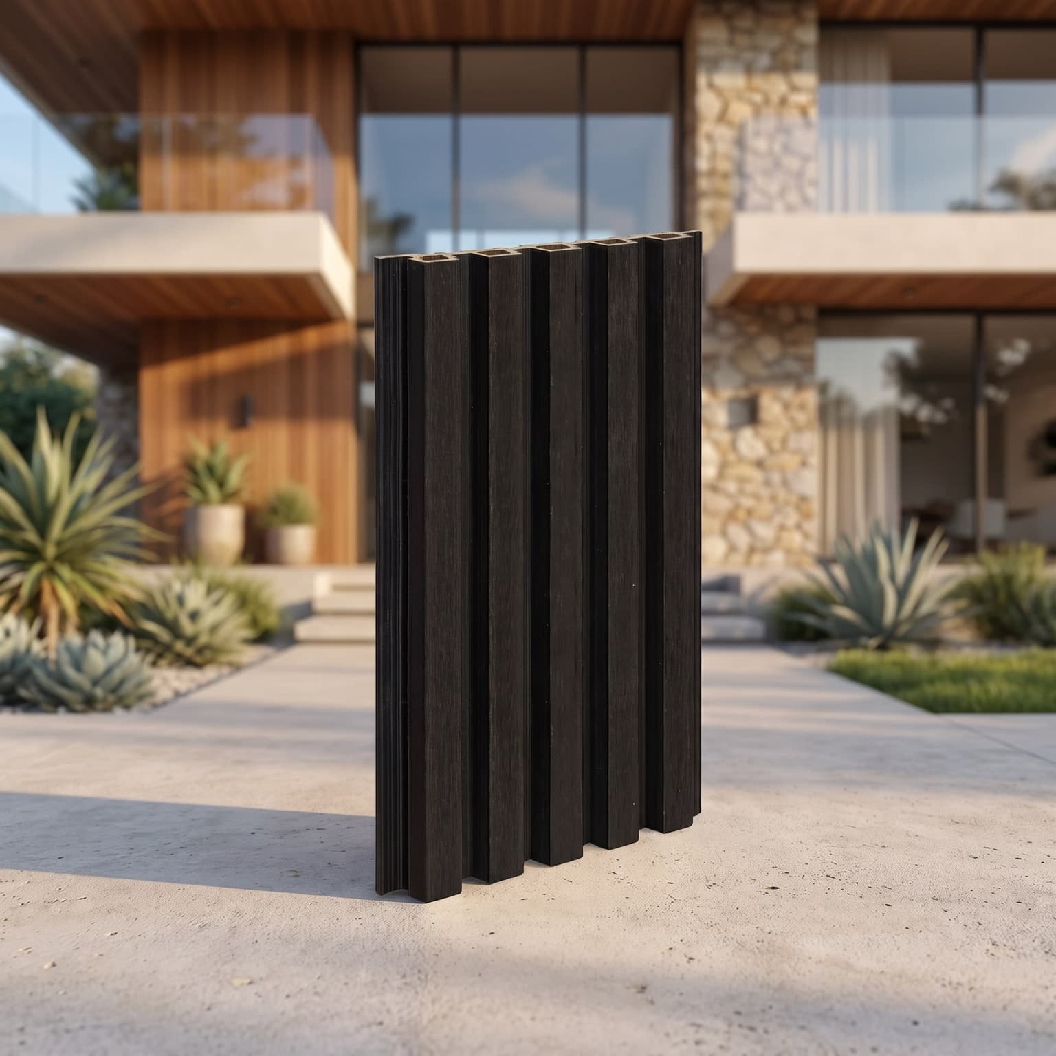 Charcoal Black WPC Exterior Cladding Panel 2900 × 219 × 25 mm