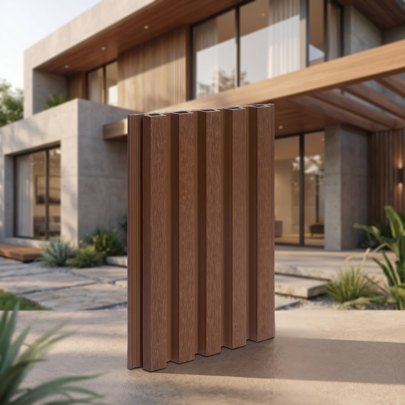 Teak Brown WPC Exterior Cladding Panel 2900 × 219 × 25 mm