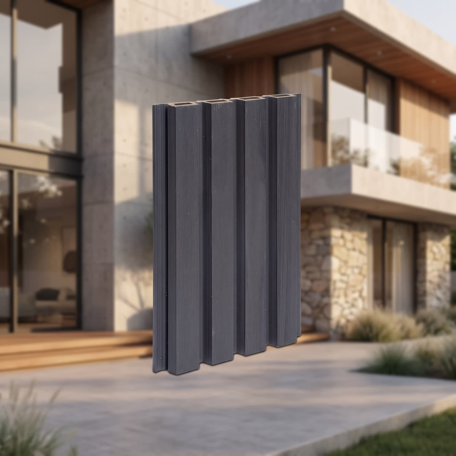 Graphite Grey WPC Exterior Cladding Panel 2900 × 219 × 25 mm