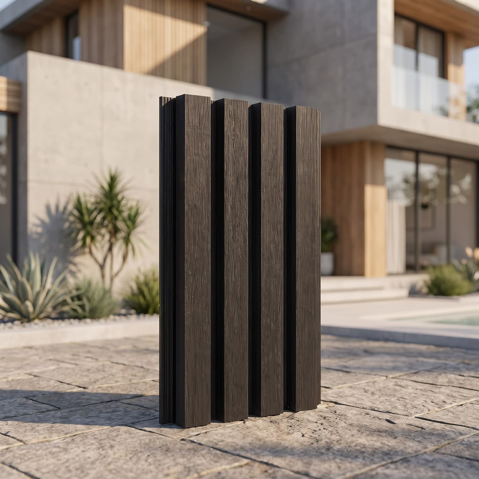 Dark Walnut WPC Exterior Cladding Panel 2900 × 219 × 25 mm