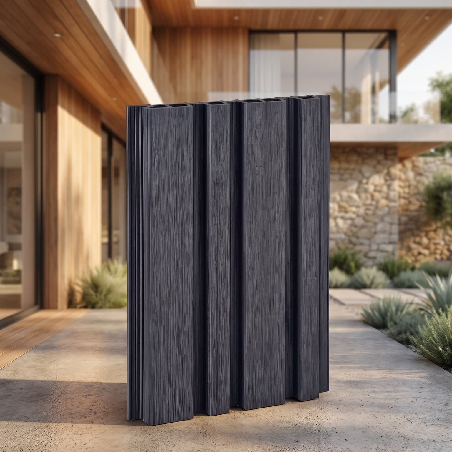 Graphite Grey WPC Exterior Cladding Panel 2900 × 219 × 25 mm | Flute
