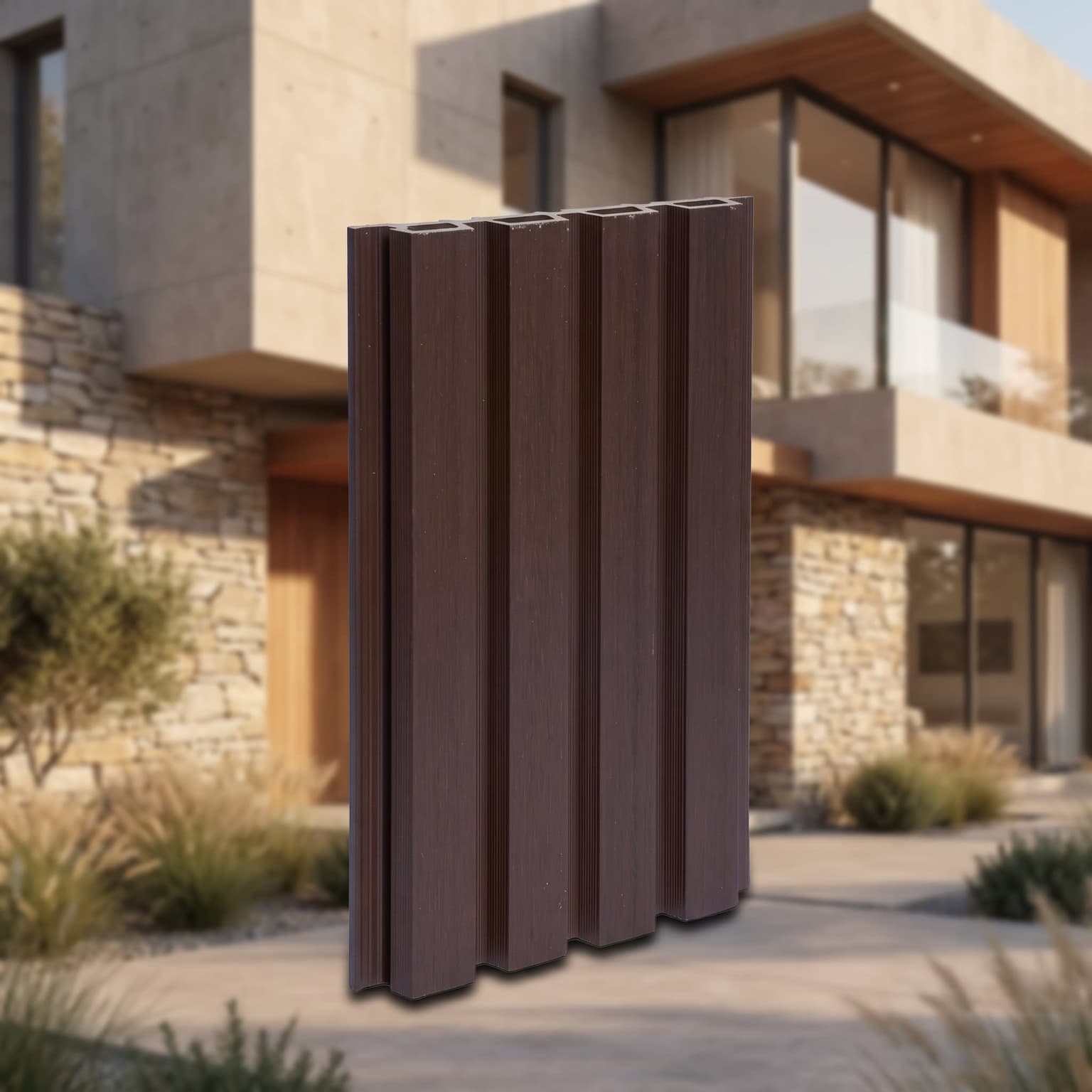 Chocolate Brown WPC Exterior Cladding Panel 2900 × 219 × 25 mm