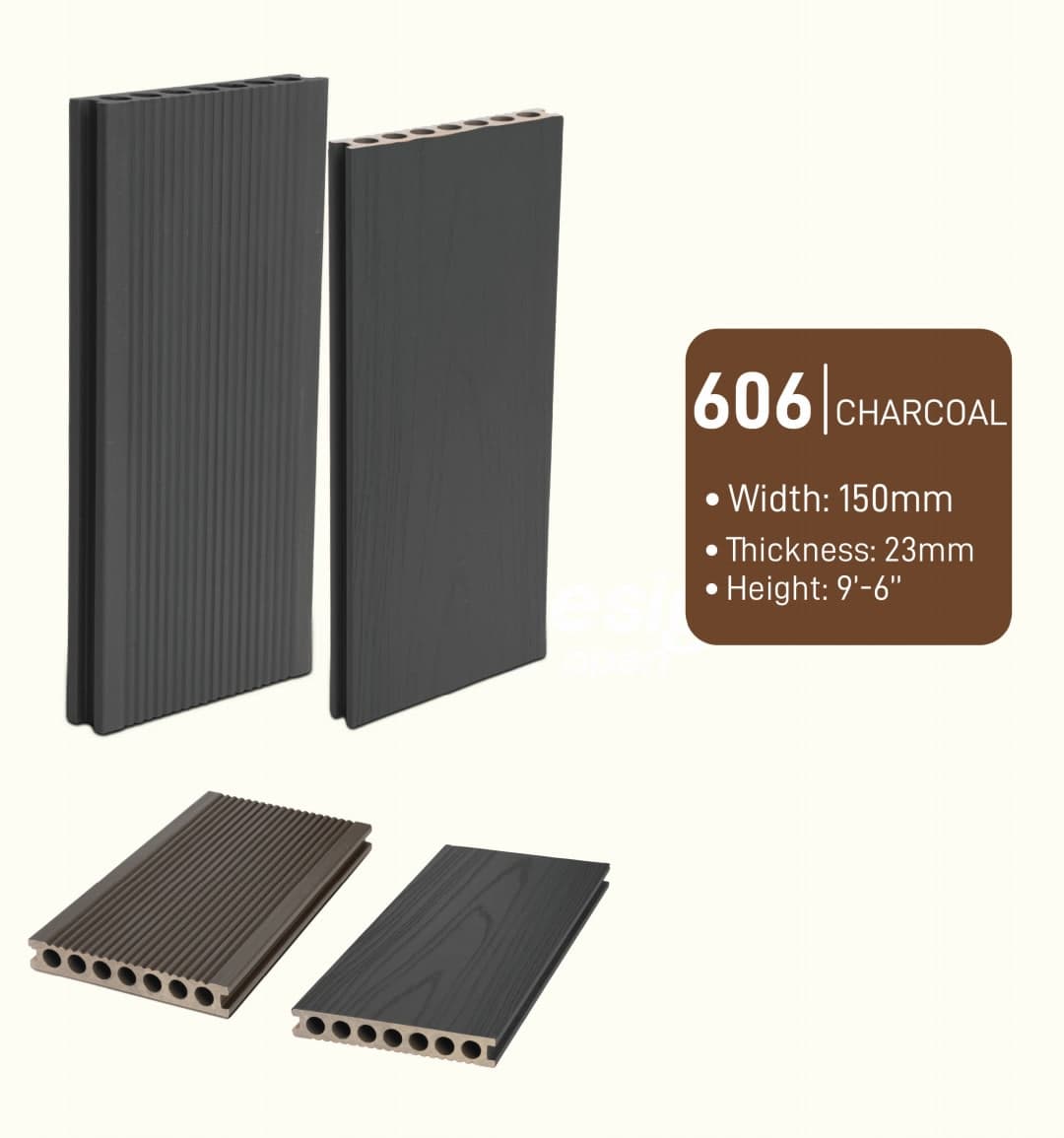 Charcoal WPC Exterior Wall Panel 150mm × 23mm × 9'6"