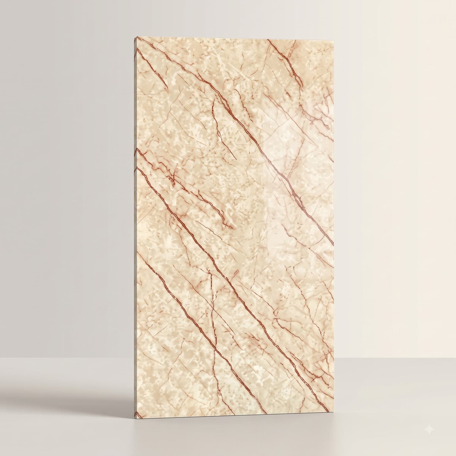 Cream Beige Vein UV Marble Sheet | 8 × 4 Feet image 1
