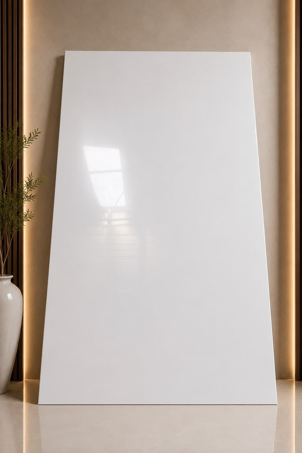Plain White High Gloss UV Sheet | Premium PVC Wall Panel | 8 × 4 Feet