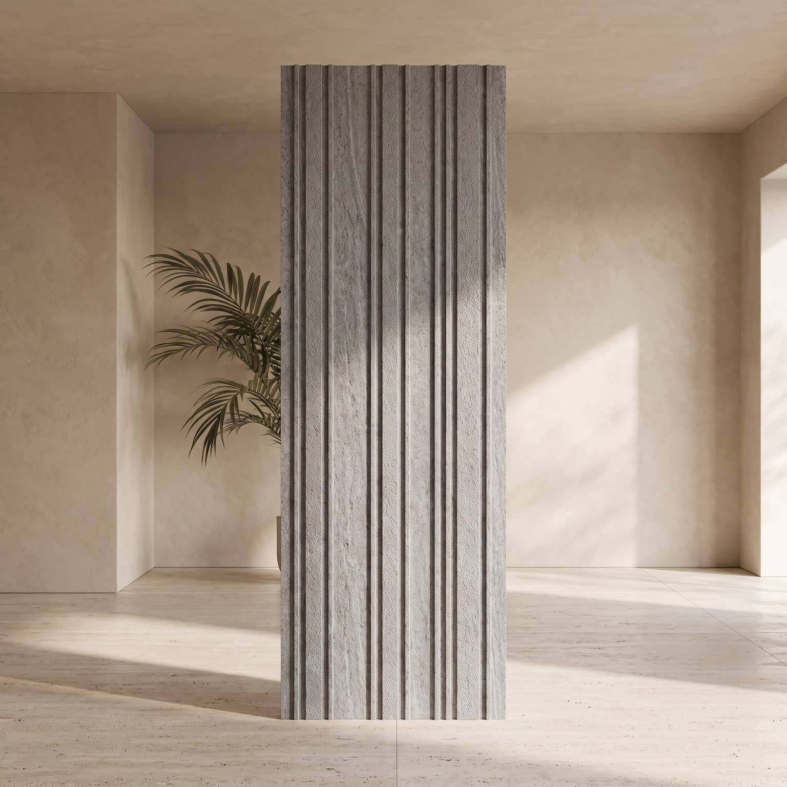 Grey Stone Texture Charcoal Wall Panel 120 × 2900 mm