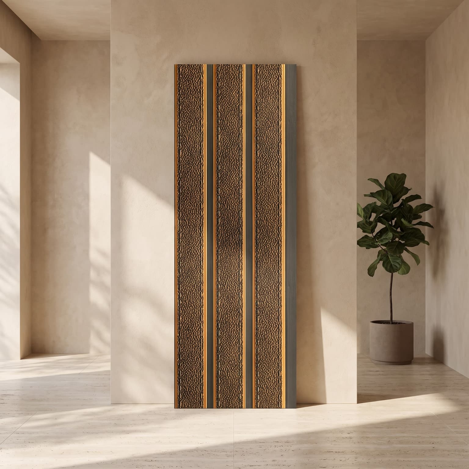 Bronze Textured Charcoal Wall Panel 120 × 2900 mm
