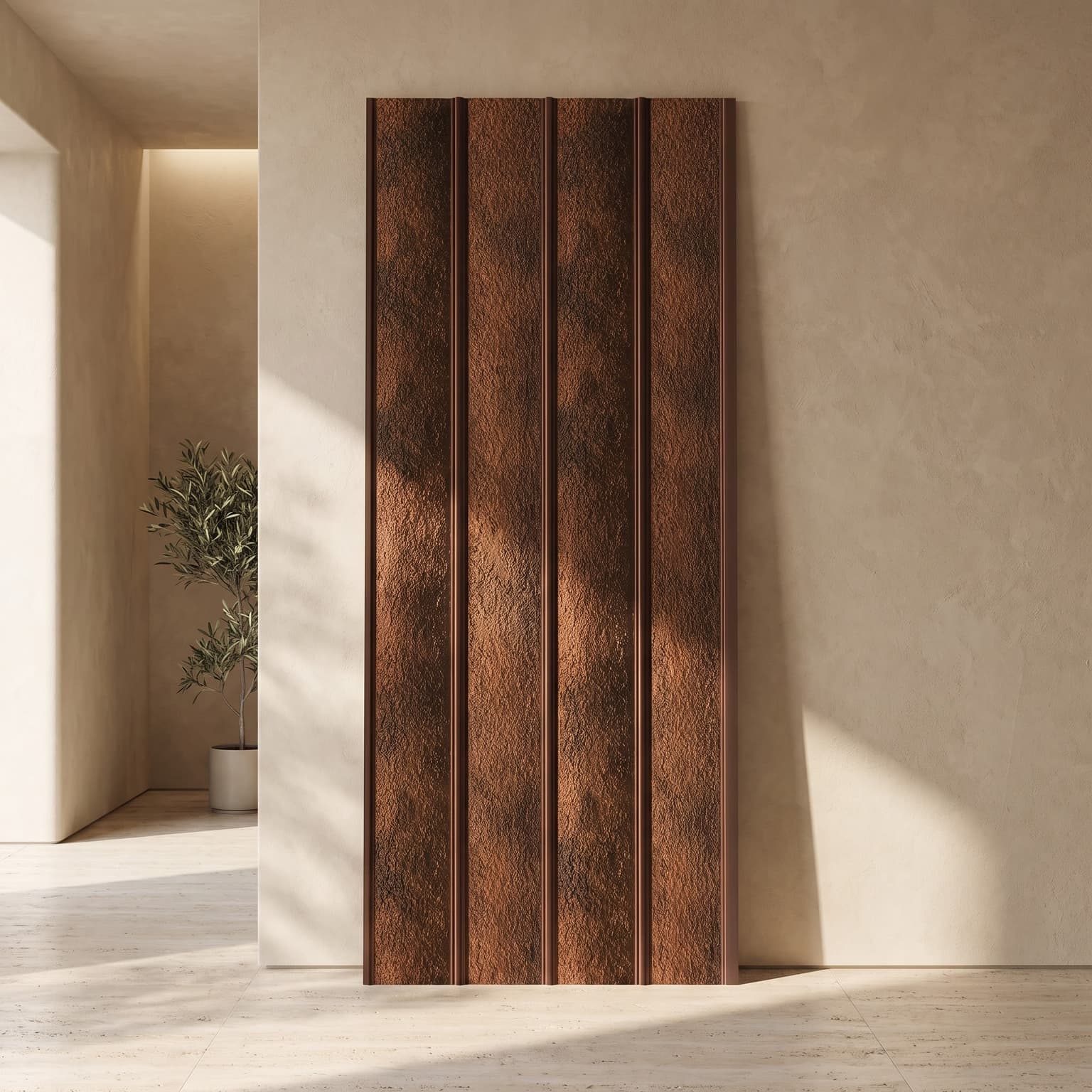 Copper Bronze Textured Charcoal Wall Panel 120 × 2900 mm