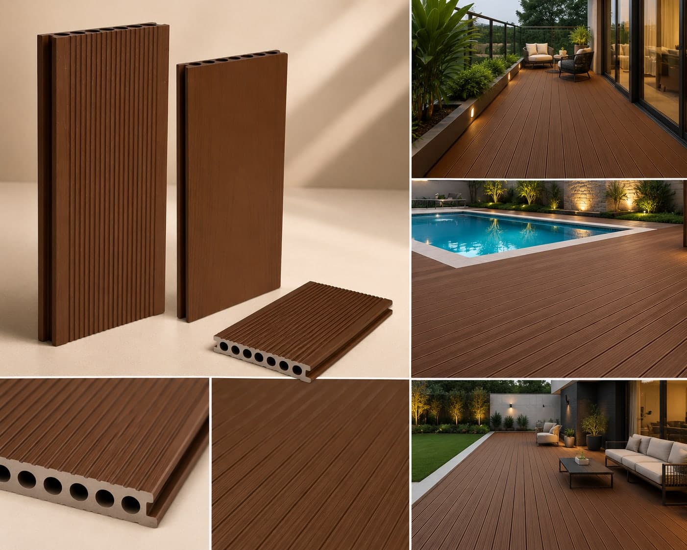 WPC Decking Panel Dark Oak | 23mm Outdoor WPC Decking | 150mm Width | 9.5 ft Length